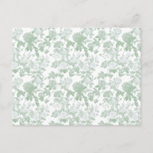 Grünes Blumen-Rosen-Französisches Chinoiserie-Must Postkarte