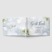 Grünes Blumen-Skript Winterhochzeit Gästebuch (Voll)