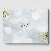 Grünes Blumen-Skript Winterhochzeit Gästebuch (Rückseite)