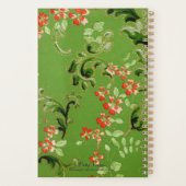 Grünes Blumen-Vintage-Muster Persönlicher Planer (Rückseite)