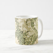 Grünes Blumendesign von Wm Morris Kaffeetasse (VorderseiteRechts)