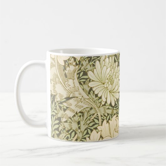 Grünes Blumendesign von Wm Morris Kaffeetasse (Links)