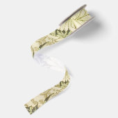 Grünes Blumendesign von Wm Morris Satinband (Rückseite)