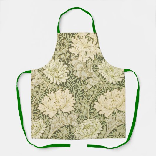 Grünes Blumendesign von Wm Morris Schürze (Vorderseite)