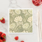 Grünes Blumendesign von Wm Morris Serviette (Beispiel)