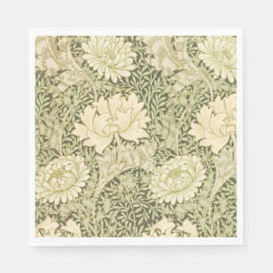 Grünes Blumendesign von Wm Morris Serviette