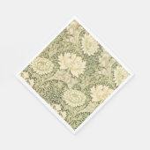 Grünes Blumendesign von Wm Morris Serviette (Ecke)