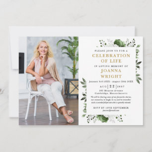 Grünes Blumenfest zum Foto Lebensbeerdigung Einladung