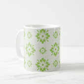 Grünes Blumenformen-Muster Kaffeetasse (Vorderseite Links)