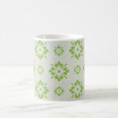 Grünes Blumenformen-Muster Kaffeetasse (Mittel)