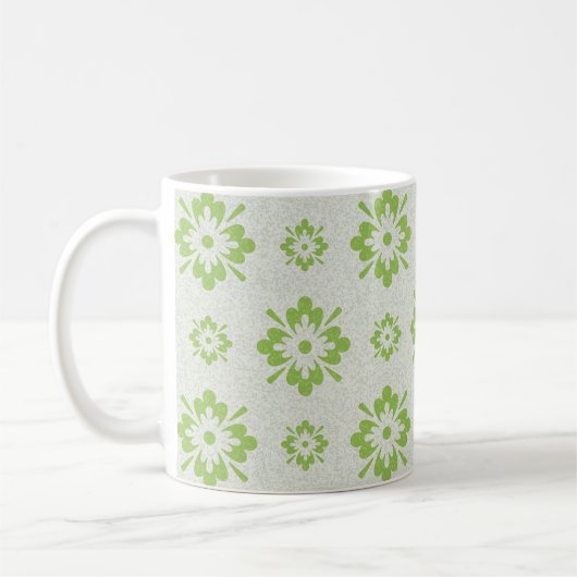 Grünes Blumenformen-Muster Kaffeetasse (Links)