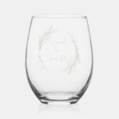 Grünes Blumenglas Stemless Wine Glass Weinglas Ohne Stiel (Rückseite)