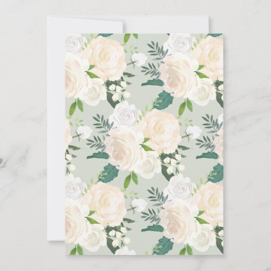 Grünes Blumengoldkreuz Erste Heilige Kommune Einladung (Rückseite)