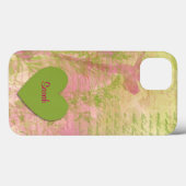 Grünes Blumenherz Case-Mate iPhone Hülle (Rückseite (Horizontal))