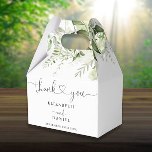 Grünes Blumenherz Schrift Hochzeit Geschenkschachtel