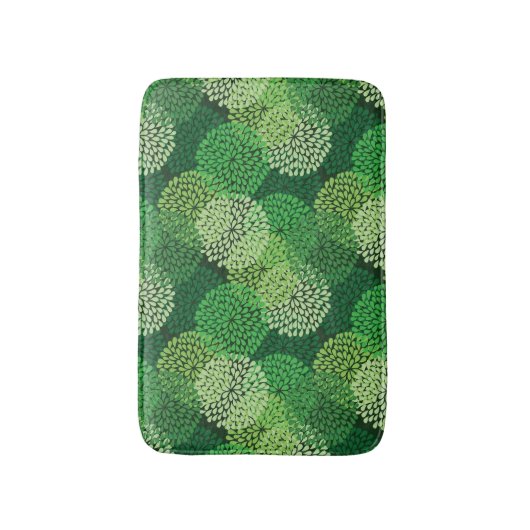 Grünes Blumenmuster Badematte (Vorderseite Vertikal)