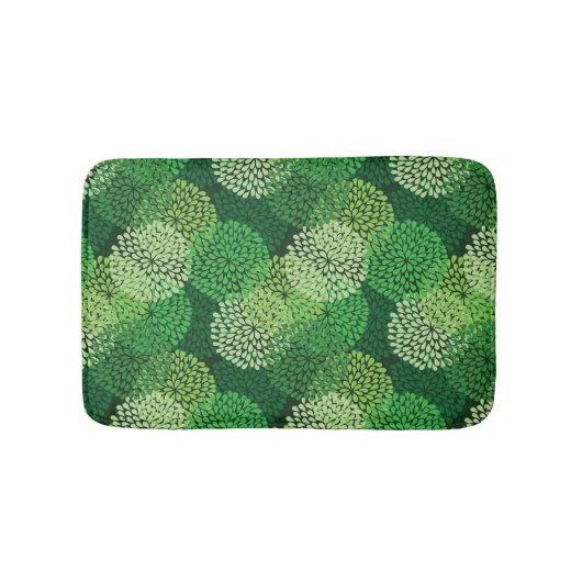 Grünes Blumenmuster Badematte (Vorderseite)