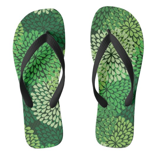 Grünes Blumenmuster Badesandalen (Fußbett)