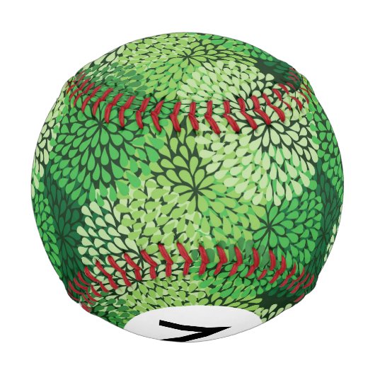 Grünes Blumenmuster Baseball (Rückseite)