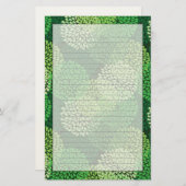 Grünes Blumenmuster Briefpapier (Vorne/Hinten)
