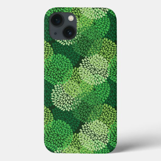 Grünes Blumenmuster Case-Mate iPhone Hülle (Rückseite)