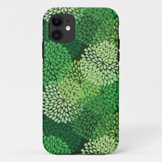 Grünes Blumenmuster Case-Mate iPhone Hülle (Rückseite)