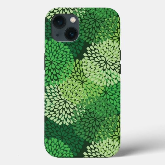 Grünes Blumenmuster Case-Mate iPhone Hülle (Rückseite)