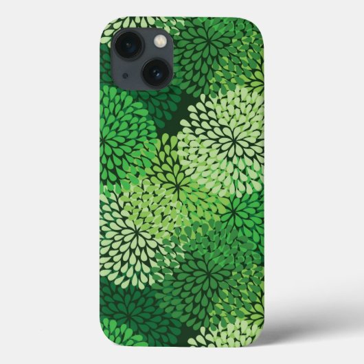 Grünes Blumenmuster Case-Mate iPhone Hülle (Rückseite)