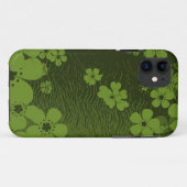 Grünes Blumenmuster Case-Mate iPhone Hülle (Rückseite (Horizontal))