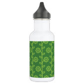 Grünes Blumenmuster Edelstahlflasche (Links)