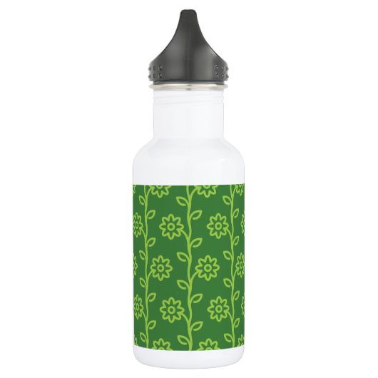Grünes Blumenmuster Edelstahlflasche (Links)