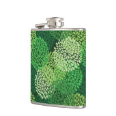 Grünes Blumenmuster Flachmann (Links)