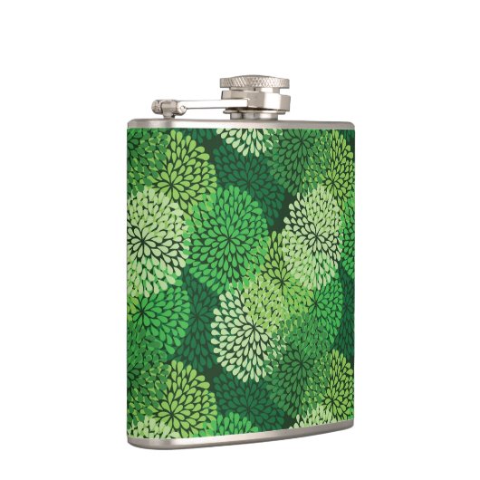 Grünes Blumenmuster Flachmann (Rechts)