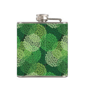 Grünes Blumenmuster Flachmann (Rückseite)
