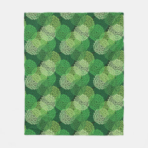 Grünes Blumenmuster Fleecedecke