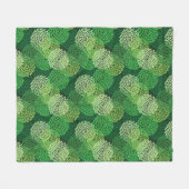 Grünes Blumenmuster Fleecedecke (Vorderseite (Horizontal))