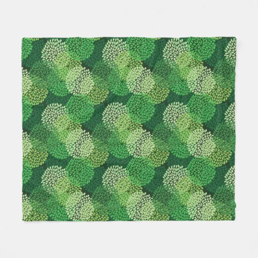 Grünes Blumenmuster Fleecedecke (Vorderseite (Horizontal))
