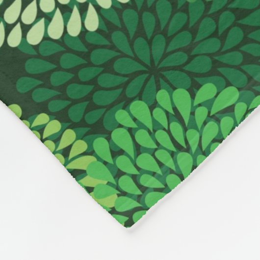 Grünes Blumenmuster Fleecedecke (Ecke)
