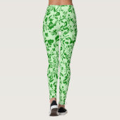 Grünes Blumenmuster G01. L Green BG Leggings (Rückseite)