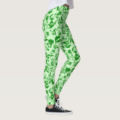 Grünes Blumenmuster G01. L Green BG Leggings (Rechts)
