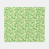Grünes Blumenmuster G01. L Yellow BG Fleecedecke (Vorderseite (Horizontal))
