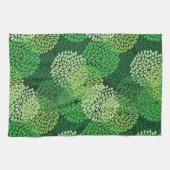 Grünes Blumenmuster Geschirrtuch (Horizontal)