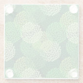 Grünes Blumenmuster Glasuntersetzer (Rückseite)