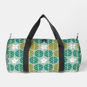 Grünes Blumenmuster Groovy Retro Boho Duffel Duffle Bag (Rückseite)