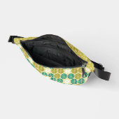 Grünes Blumenmuster Groovy Retroboho Bauchtasche (Offen)