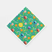 Grünes Blumenmuster in der Sesamstraße Serviette (Ecke)
