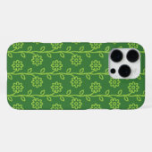 Grünes Blumenmuster iPhone Hülle (Rückseite (Horizontal))