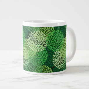 Grünes Blumenmuster Jumbo-Tasse