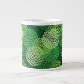 Grünes Blumenmuster Jumbo-Tasse (Vorderseite)