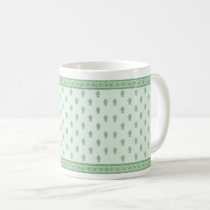 Grünes Blumenmuster Kaffeetasse